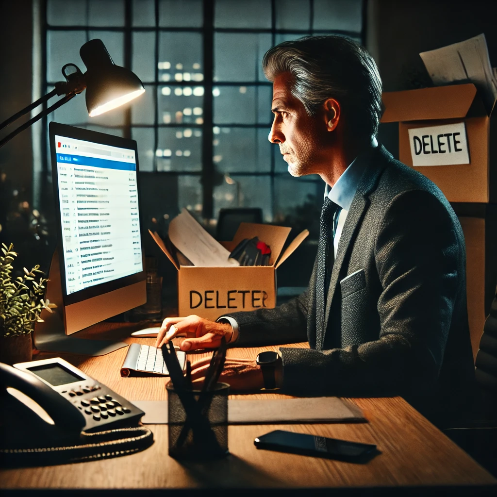 Mitarbeiter löscht E-Mails nach Kündigung